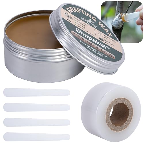 Shupakul Tree Grafting Wax Set Tree Wound Pruning Sealer with Sealing Tape Grafting Wax for Roses Fruit Bonsai Shrubs Plant Healing