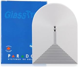 Detector de rotura de vidrio con cable, 8 MHz para sensor de frecuencia con tecnología inmune a mascotas, sensibilidad ajustable de hasta 30 pies, interruptor a prueba de manipulaciones para