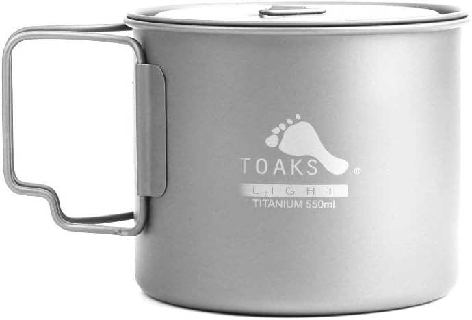 Casserole Camping Titane TOAKS Light 650 Ml - Pot-650-L - Ultraléger Et Durable Pour Randonnée