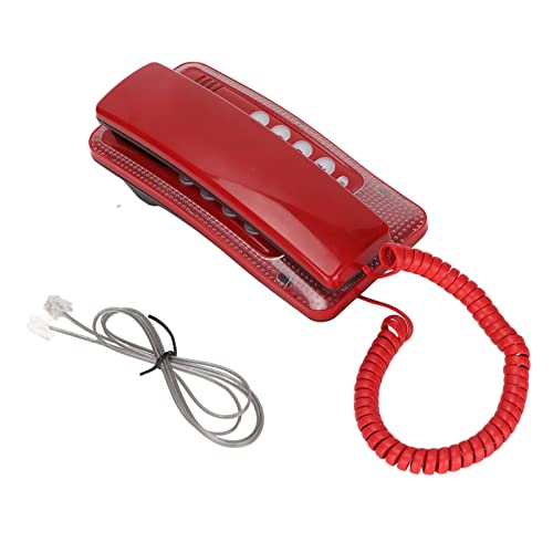 Teléfono de escritorio con cable, montaje en pared, rojo miniatura 7