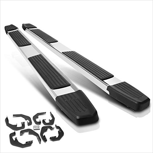 6 Inch Silver Aluminum Running Boards Side Steps Nerf Bars Compatible With 17-19 Silverado Sierra Crew Cab (Pair) #TOP1