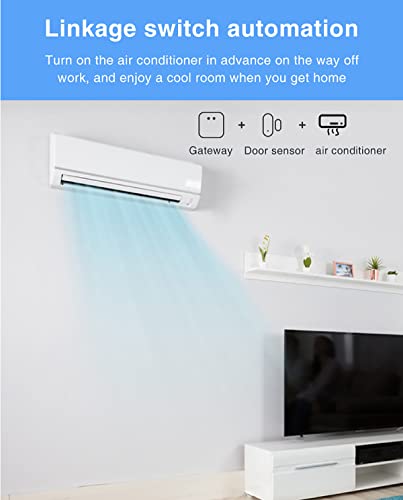 Smart Door Window Sensor: Zigbee Door Sensor With App Alerts, Wireless Contact Sensor For Home Security And Smart Home Automation, Tuya Zigbee Hub Required, Compatible With Alexa Google Home (1Pack) #TOP3