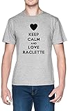 Impreso en Europa Keep Calm and Love Raclette Gris Hombre Camiseta Tamaño XS Grey Men\'s tee Size XS