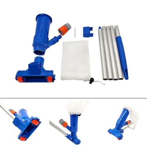 ReachMall Kit d'outils d'aspiration en aluminium pour piscine, sans alimentation nécessaire pour le nettoyage des tuyaux de jardin, des débris et des feuilles