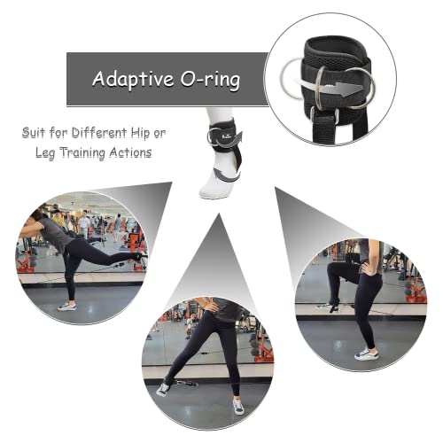 Prebene Ankle Strap For Cable Machines, Adaptive O-Ring For Glute & Leg Workouts, Adjustable Ankle Cuffs For Kickbacks, Hip Abductors, Leg Extensions, Lower Body Exercises, Fit Women & Men #TOP2