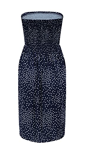 Image of Zyyfly Tube Top Dress Women Summer Beach Coverup Stretch Smocked Strapless Dress