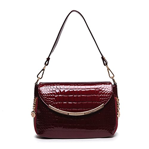 Sac petite vintage western pour femmes en imitation crocodile noir