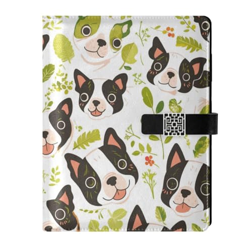 Carnet Boston Dogs à spirale 16,7x9,2 cm vert