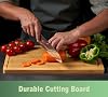 Tabla de cortar de bambú para cocina, tabla de charcutería y queso de madera grande de 18 pulgadas, bloque de cortar con asas laterales y ranuras para jugos 4
