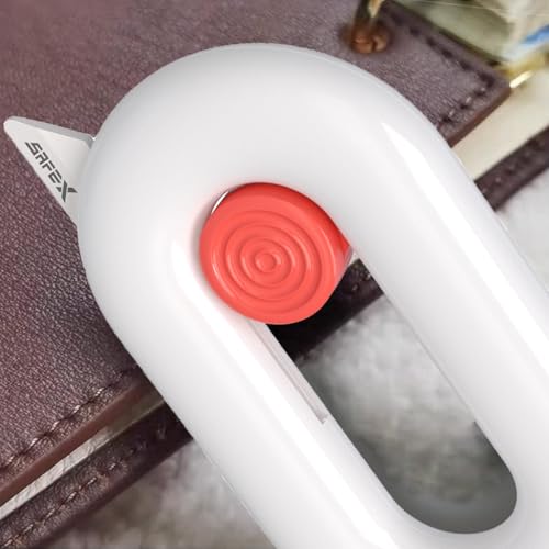 Image of Ceramic Box Cutter, Box Cutter Retractable, Pink, Mini, keychain, Safety, Cute, Magnetic Package Opener, Box Opener Cutter for Daily Online Shopping /Kitchen /Office /Baby Beauty Gift Unpacking