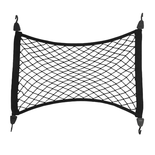 Red de almacenamiento de coche de 65 x 55 cm, extensible hasta 110 x 80 cm, con 4 ganchos sólidos, maletero para perro, equipaje, camping, coche, accesorio de seguridad, red de almacenamiento de coche