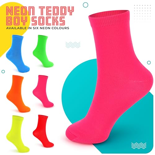 Casual Dress Socks for Men, Bright Neon Solid Color, Comfortable Crew Socks2
