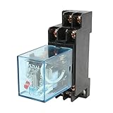 URBEST HH52P DYF08A Plastic Coil DPDT Black Clear Blue110/120V AC 8 Terminals Electromagnetic Relay w Base