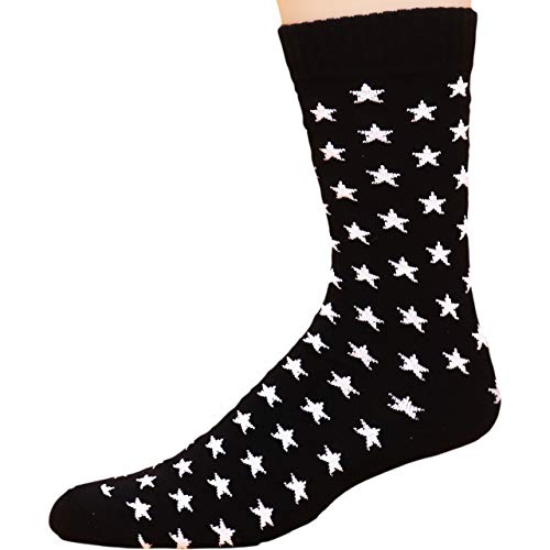 Black and White Super Stars Dress Crew Socks2