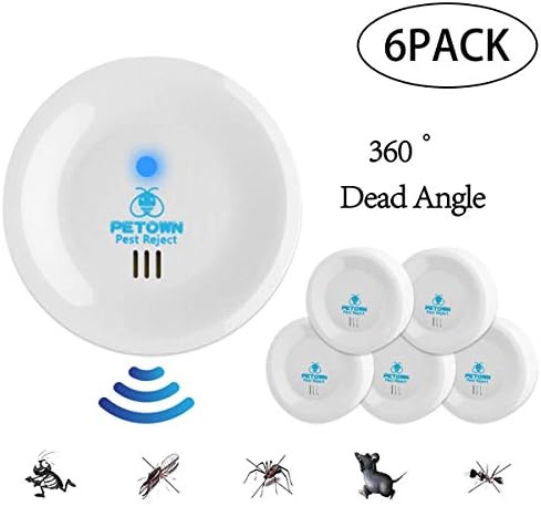 [2019 Newest Upgrade] Ultrasonic Electronic Control Plug in- Indoor &Outdoor Mosquitos, Rats, Mice, Bedbugs, Spiders, Roaches,Rodents,Inserts-6 Packs