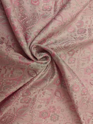 Brocart en satin de soie rose clair pour robe de mariée et vestes de cérémonie