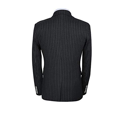 PG Heren Krijtstreep drie-delig pak met reverskraag Nette kleding Smokingset - Image 3