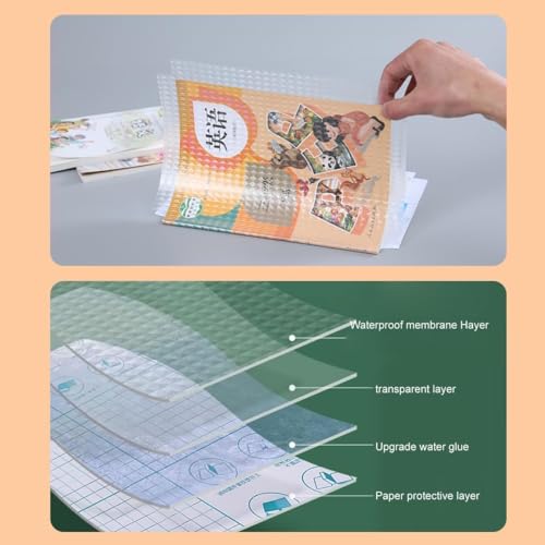 Image of Khasala Brothers [ 30 Pcs- 3 Different Sizes - 10 Each] Transparent Sticker Book Cover Film Binding Cover Waterproof Self Adhesive Book Cover for School Office (30 Pcs)