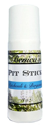 Benica's Pit Stick All Natural Roll-on Deodorant - Organic Non-GMO Shea Butter - No Aluminum - No Parabens - 3 oz (Patchouli & Bergamot)