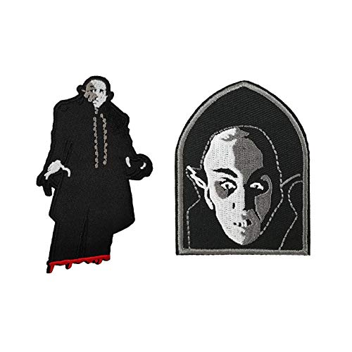 Nosferatu écusson brodé patch horreur pour customisation vêtement