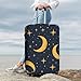 Yaxongx Moon Stars Pattern Travel Luggage Cover Washable Suitcase Cover Elastic Fashion Stretch Suitcase Protector Travel Anti-Scratch Baggage Covers Fits 25-28 Inch Luggage