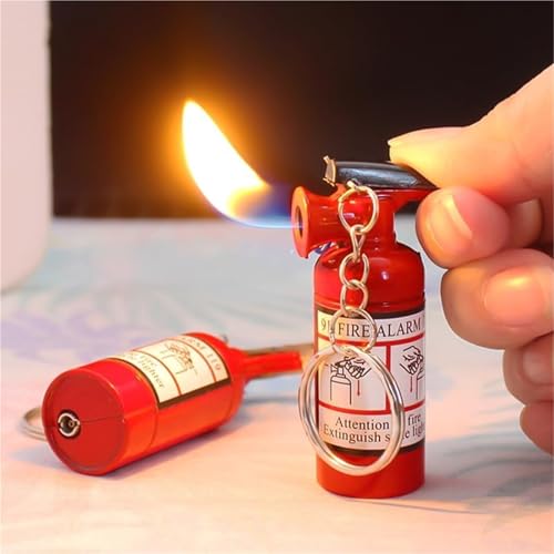 Encendedor Mini Metal Forma Extintor Butano LED miniatura 7