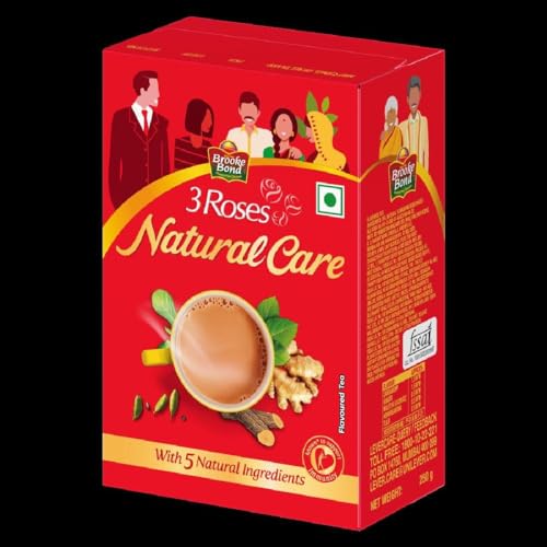 Image of Brooke Bond 3 Roses Natural Care Tea, With 5 Ayurvedic Ingredients, 250 G (Pack of 3)