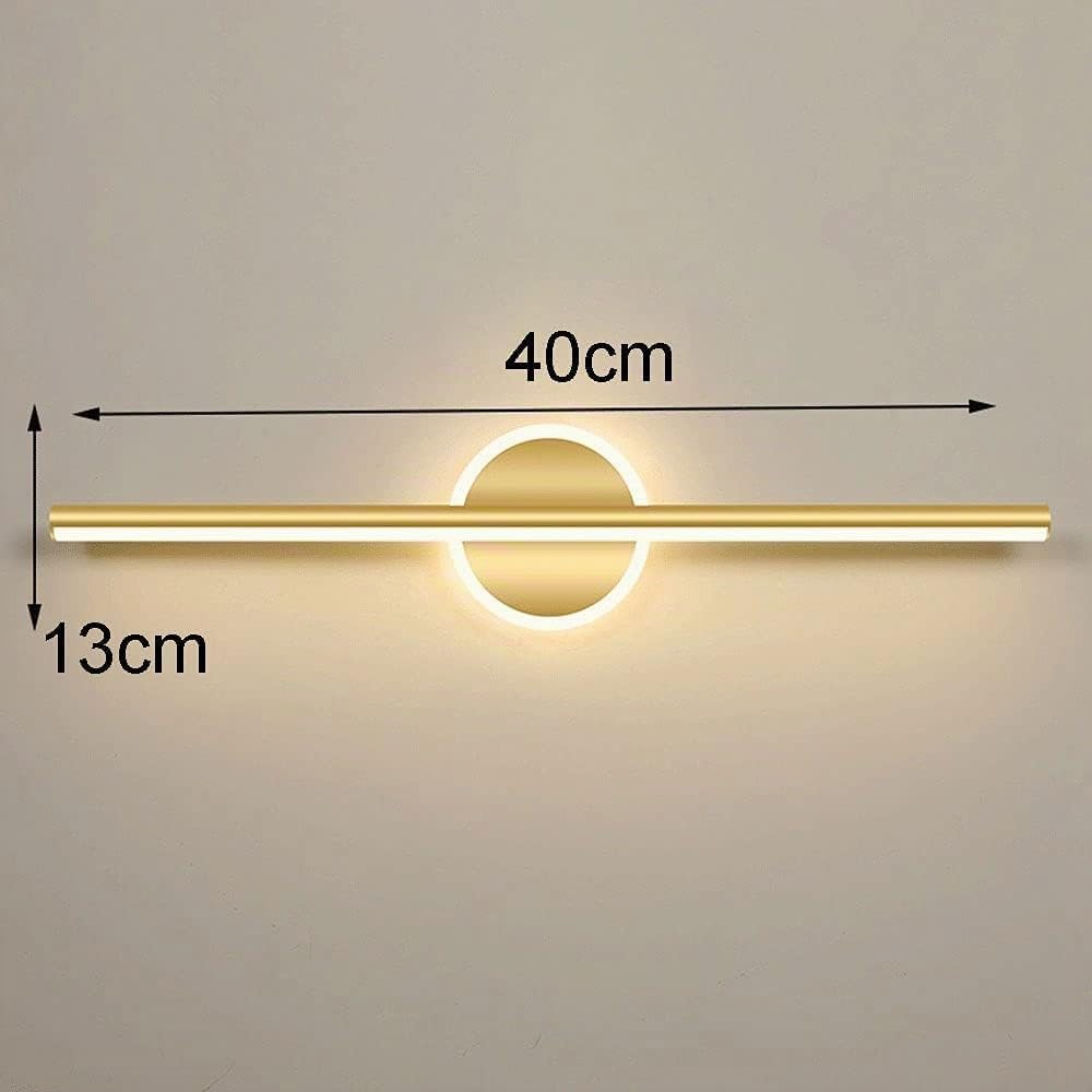 Lámparas frontales de espejo LED, luz de tocador de baño moderno, luces de espejo de maquillaje de baño, tocador de baño de metal dorado, aplique de pared, accesorio de iluminación, blanco cál