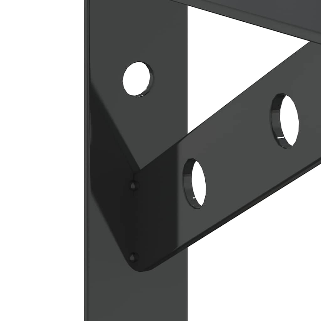 4 soportes para estanterías, 15 x 2,5 x 11,5 cm, acero inoxidable negro, 3 mm de grosor, 50 kg de carga, para estanterías de pared DIY, soportes robustos para estanterías, estanterías de