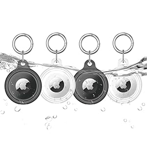 Supfine Waterproof Airtag Keychain,4 Pack Air Tag Holder,Protective [Anti-Scratch][Shockproof] Tracker Case with Loop…
