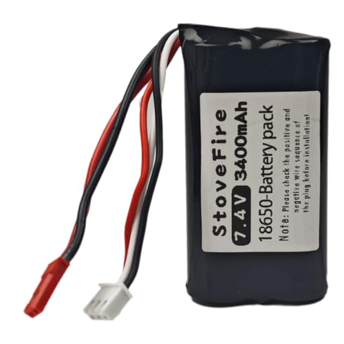 SJEPOCH 2 pcs 7.4V 3400Mah 15C JST Plug li-on Battery for HUANQI 848 957 948 Double Horse 9101 9053 MJX F45 T23 T55（Old Version） RC Car Helicopter Boat etc