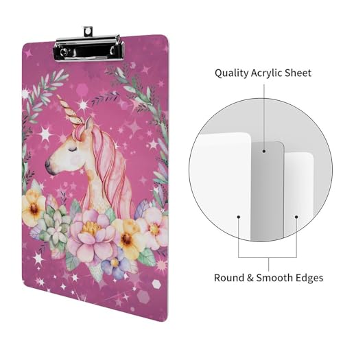 Planchettes à pince fleur licorne A4 pour organiser vos cours - 3