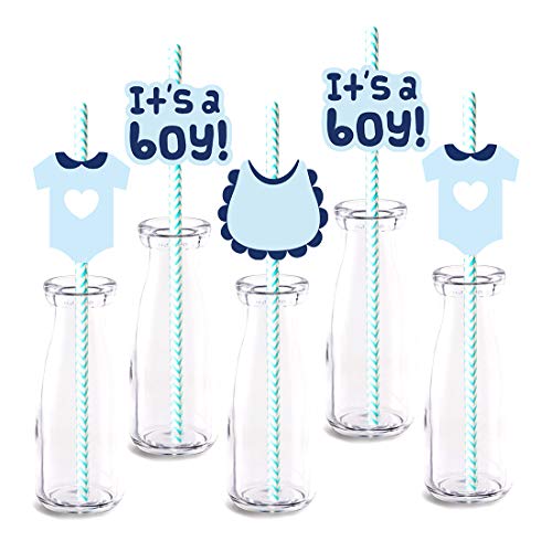 Decoración pipas azul para baby shower niño, 24 unidades