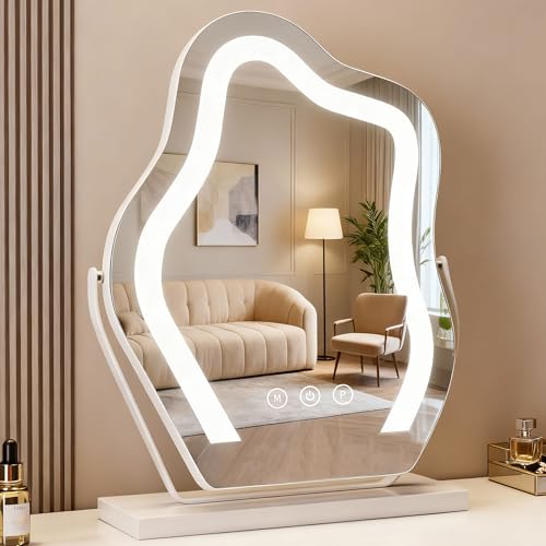 Odernirror Cloud Shaped LED Vanity Mirror 17"x12.6", 3 Color Dimmable