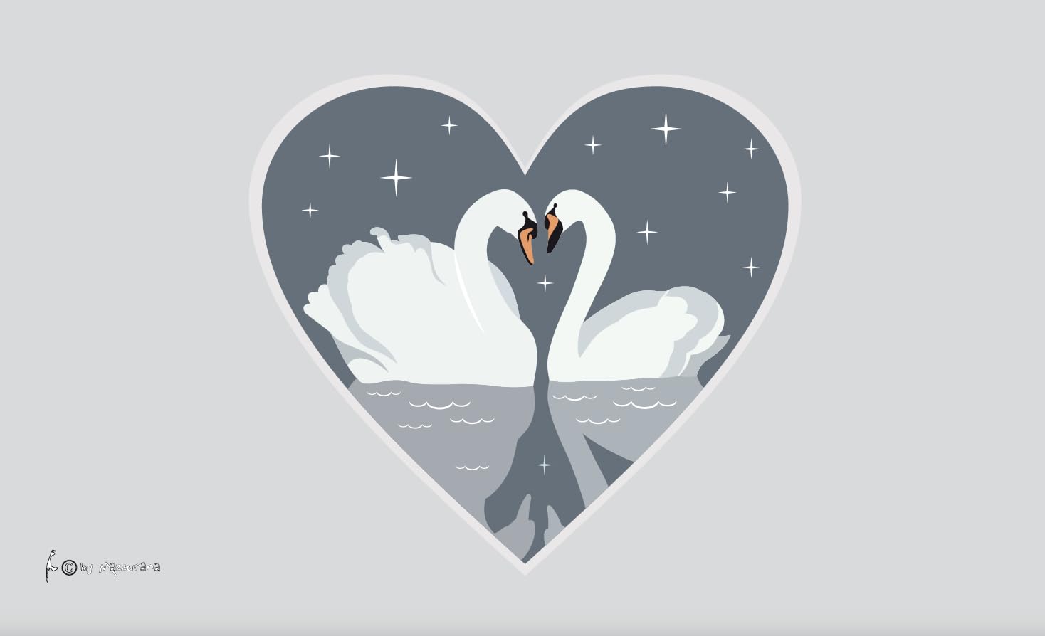 Partenariat ultra-bateau célébré par le drapeau de cygne Love romantique