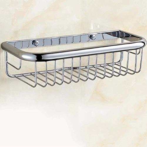 Etagère De Douche Accessoire Mural, Étagères De Salle De Bain Panier Cuivre Rangement Douche Etagere,Silver