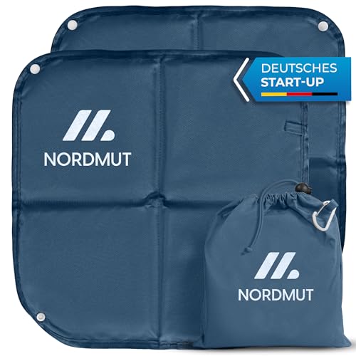 NORDMUT® Leichtes Sitzkissen Outdoor faltbar - Komfortable Sitzunterlage Outdoor - Wasserdichtes Sitzkissen mit zuverlässigen Schutz vor Kälte & Schmutz für Camping, Wandern oder Stadion