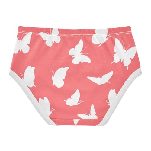 Girls Underwear Toddler 2t Cotton Little Girl Panties Designer Briefs Underpants White Butterfly Coral Pink2