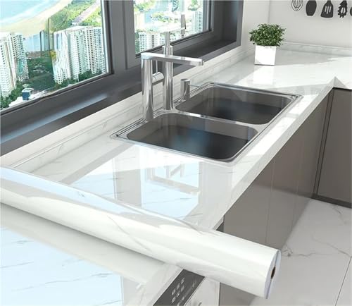 DUNSBY Vinilo Encimera Cocina Papel pintado adhesivo for pared de cocina, diseño mármol, resistente al aceite, papel PVC for, decoración del hogar, película impermeable(Color-08,80CM X 10M)