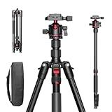 68.11” Camera Tripod, Professional Lightweight Travel Tripod with 360° Ball Head, Portable DSLR Stand for Vlogging, Live Streaming, Outdoor Photography, Load Capacity 8.8 lbs (JJ031)