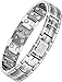Jeroot Magnetarmband,Reines Kupfer Titan Herren Magnetische Armbänder für Arthritis Verschluss Armband Magnet Herren Gesundheit Magnetarmband Energetix (3500 gauss) (Titan Silber)