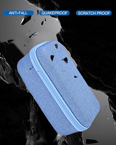 Image of Portable Asthma Inhaler Nebulizer Spacer Case for Kid and Adult, Case Only | Hard Shell Travel Carrying Case for Masks,with Handle & Mesh Pocket, Blue