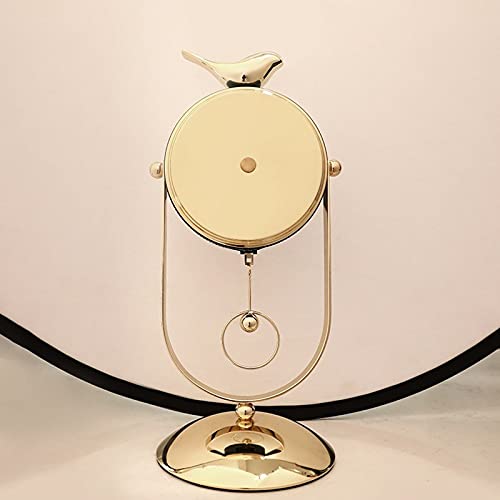 Reloj de mesa con diseño de pájaro y péndulo de lujo para sala 3