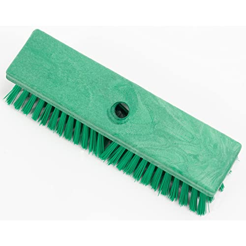 Image of SPARTA Plastic Floor Scrub Brush, Brush Head Only, Deck Brush with ACME Standard Thread Fitting for Deck, Industrial Kitchens, and Hospitals, 10 Inches, Green, (Pack of 6)