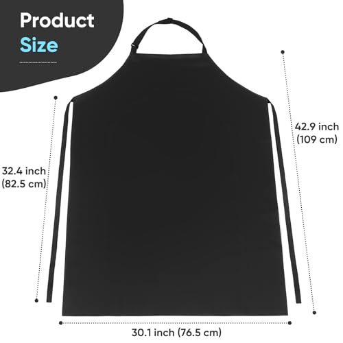 2 Pack Waterproof Apron for Restaurant with 1 Pair of Sleeve, 43in Extra Long PU Leather Apron for Men and Women Dishwasher Kitchen by ROKVOR - Image 3