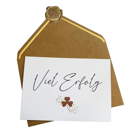 Plantvibes Viel Erfolg Karte - Glückwunschkarte Kann als Geschenk für Prüfung Abschluss Führerschein, Zu einem Vorstellungsgespräch gehen, Ein Projekt oder Geschäft starten, Vor einem Wettkampf usw.