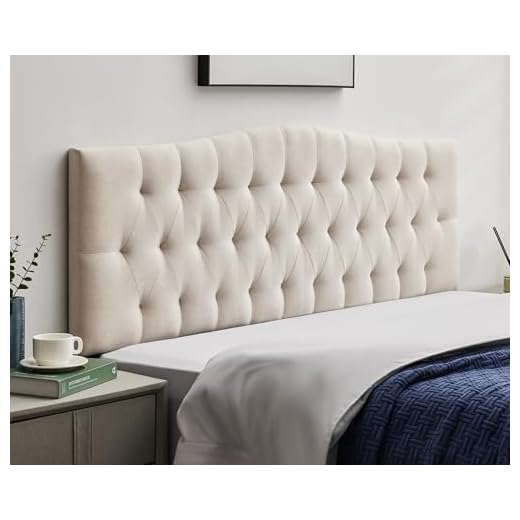 SUAWY Upholstered Queen Headboard Only, Adjustable Headboard Queen Size with Legs,Linen Fabric Bed Headboards,Durable Headboard, Modern Diamond Design Wood Headboads, Beige