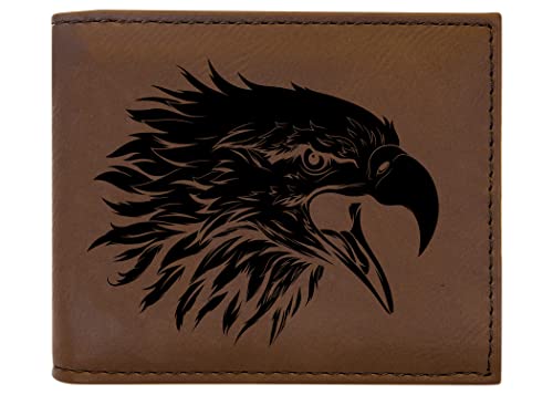 Rogue River Tactical Eagle Men's Leather Bifold Wallet RFID Gift For Him Dad Father Billfold Father's Day Gift
