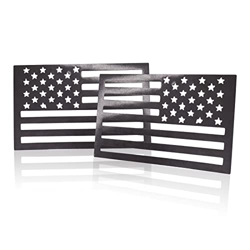 American Flag Magnet Decal 2 Pack 6.1 x 3.7 Inch USA Flag Stickers with Patriotic Stars Reflective Stripes for Cars & Trucks - Support US Military Suitable for Many Festivals (Black)