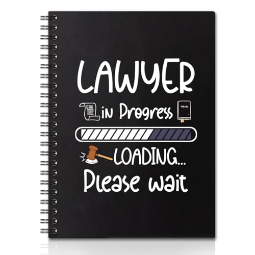 Cahier à spirales Lawyer In Progress avec couverture rigide dorée 160 pages pour le droit